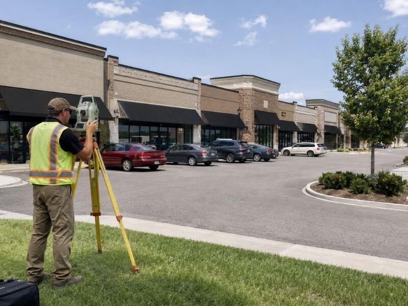 ALTA Survey for a Nashville TN commercial property with shared parking and multiple tenants