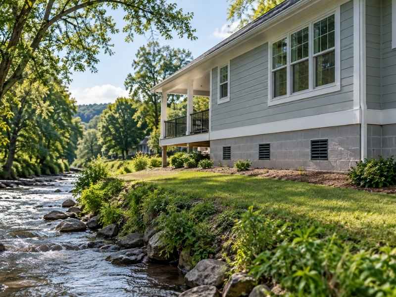 Home with crawlspace near a stream in Nashville, Tennessee for an elevation certificate.